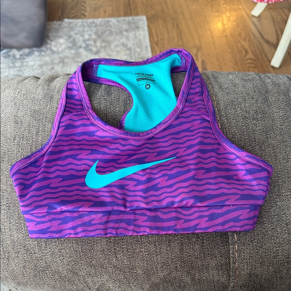 Nike Purple and Teal Swim Top